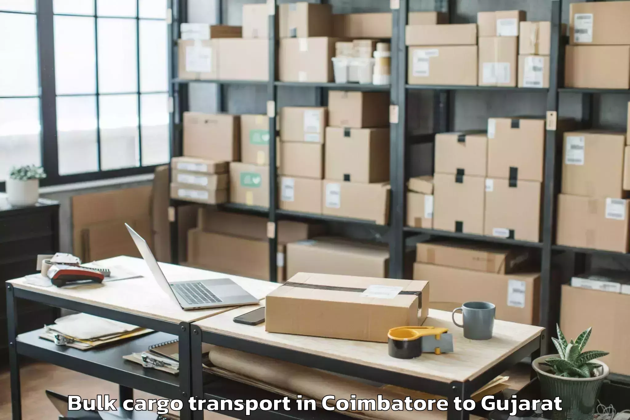 Professional Coimbatore to Wankaner Bulk Cargo Transport